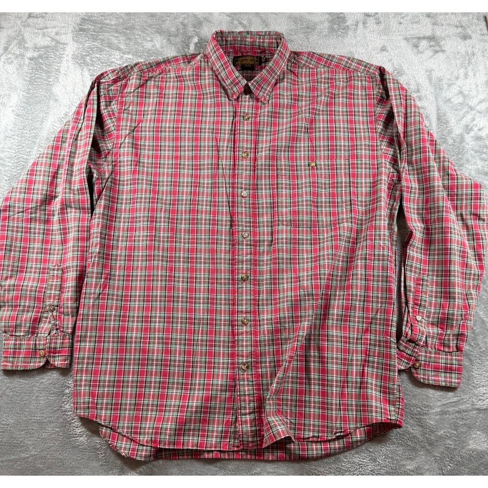 Vintage Eddie Bauer Button Up Shirt Size XL Tall Plaid
